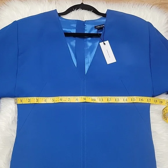 Karen Millen | Compact Stretch Sleeve V Neck Pencil Dress - Picture 8 of 13